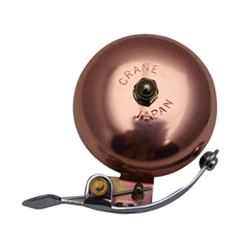 Crane Bike Bell  Polished Copper  Suzu Bicycle Bell  Made in Japan for City Bikes  Cruisers  Road Bikes or MTB  Fits Handlebar diameters 22.2 to 26.0mm